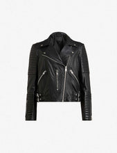 Load image into Gallery viewer, Women’s Black Leather Biker Jacket