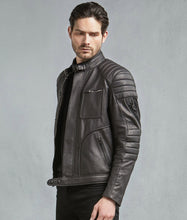 Load image into Gallery viewer, Men’s Black Leather Biker Jacket for sale