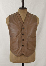 Load image into Gallery viewer, Men’s Brown Leather Biker Vest