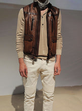 Load image into Gallery viewer, light brown leather vest