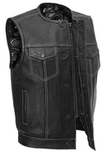 Load image into Gallery viewer, Men’s Black Leather Biker Vest