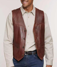 Load image into Gallery viewer, Leather Motorcycle Vests for Men