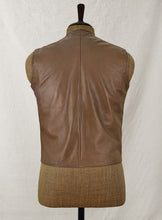 Load image into Gallery viewer, brown leather vest mens