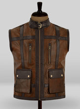 Load image into Gallery viewer, brown leather vest mens