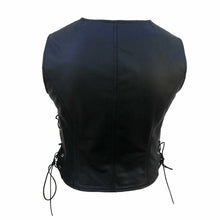 Load image into Gallery viewer, Women’s Black Leather Biker Vest