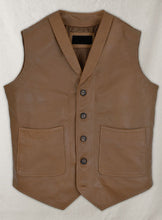 Load image into Gallery viewer, light brown leather vest