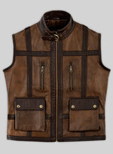 Load image into Gallery viewer, brown leather vest