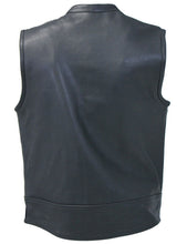 Load image into Gallery viewer, Men's Black Leather Biker Vest With Hidden Pockets