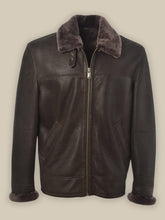 Load image into Gallery viewer, Brown Shearling Bomber Jacket