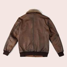 Load image into Gallery viewer, Men G-1 Flight Chocolate Brown Genuine Leather Bomber Jacket