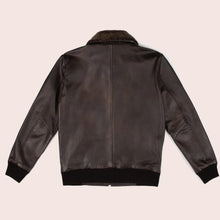 Load image into Gallery viewer, Men G-1 Flight Iconic Brown Leather Bomber Jacket