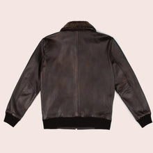 Load image into Gallery viewer, Men G-1 Flight Iconic Brown Leather Bomber Jacket
