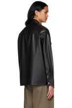 Load image into Gallery viewer, Men's Black Leather Full Sleeves Oversized Shirt