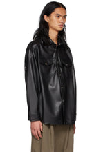 Load image into Gallery viewer, Men's Black Leather Full Sleeves Oversized Shirt