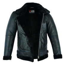 Load image into Gallery viewer, Men's Shearling Fur B3 Aviator Jacket – RAF Bomber Jacket