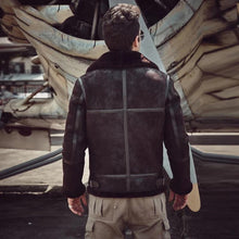 Load image into Gallery viewer, Men's B3 Sheepskin Brown Shearling Leather Jacket - Classic Style