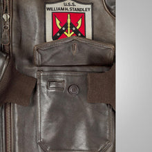 Load image into Gallery viewer, Leather flight bomber jacket
