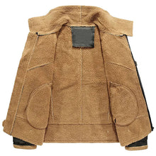 Load image into Gallery viewer, Mens Black Shearling Sheepskin Biker Leather Jacket