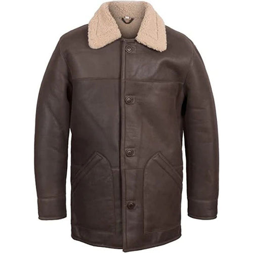 Men's Brown Vintage Sheepskin Coat