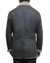 Load image into Gallery viewer, Mens Grey Unique Shearling Sheepskin Leather Fur Coat