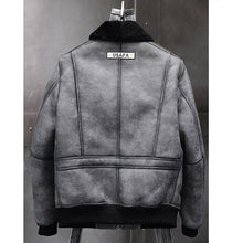 Load image into Gallery viewer, Men's Grey B3 RAF Shearling Flight Jacket Coat
