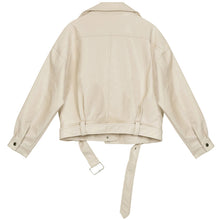 Load image into Gallery viewer, New Women's Leather Motorcycle Jacket with Belt