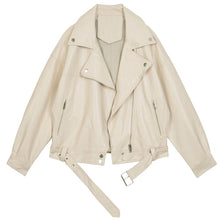 Load image into Gallery viewer, New Women's Leather Motorcycle Jacket with Belt