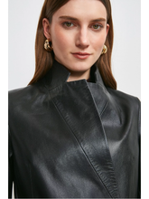 Load image into Gallery viewer, Women’s Trendy Black Sheepskin Leather Blazer With Belt