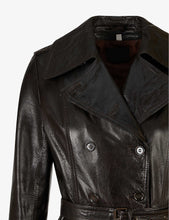 Load image into Gallery viewer, Women’s Classic Black Sheepskin Leather Trench Coat