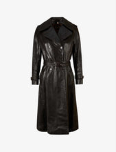 Load image into Gallery viewer, Women’s Classic Black Sheepskin Leather Trench Coat