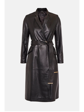 Load image into Gallery viewer, Women’s Black Sheepskin Genuine Leather Trench Coat With Belt