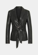 Load image into Gallery viewer, Women’s Trendy Black Sheepskin Leather Blazer