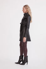 Load image into Gallery viewer, Women’s Black Sheepskin Leather Trench Coat