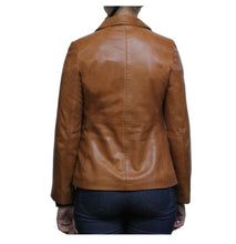 Load image into Gallery viewer, Women’s Tan Brown Sheepskin Leather Blazer