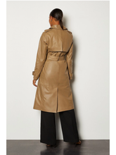 Load image into Gallery viewer, Women’s Tan Beige Sheepskin Leather Trench Coat