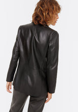 Load image into Gallery viewer, Women’s Sheepskin Classic Black Leather Blazer