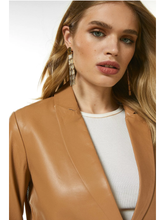 Load image into Gallery viewer, Women’s Tan Beige Sheepskin Leather Blazer Cropped Short Fit