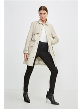Load image into Gallery viewer, Women’s Beige Sheepskin Leather Perforated Trucker Coat
