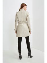 Load image into Gallery viewer, Women’s Beige Sheepskin Leather Perforated Trucker Coat