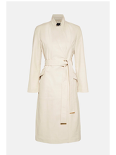 Load image into Gallery viewer, Women’s White Sheepskin Leather Trench Coat With Belt