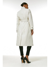 Load image into Gallery viewer, Women’s White Sheepskin Leather Trench Coat With Belt