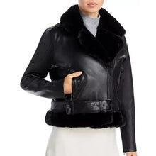 Load image into Gallery viewer, Women's B3 Bomber Flight Aviator Fur Jacket