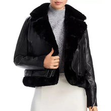 Load image into Gallery viewer, Women's B3 Bomber Flight Aviator Fur Jacket