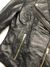 Load image into Gallery viewer, Women's Black Slim Fit Biker Leather Jacket