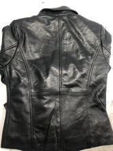Load image into Gallery viewer, Women's Black Slim Fit Biker Leather Jacket