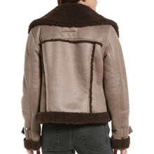 Load image into Gallery viewer, Women's Flight Aviator Pilot Shearling Sherpa Leather Jacket