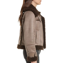 Load image into Gallery viewer, Women's Flight Aviator Pilot Shearling Sherpa Leather Jacket