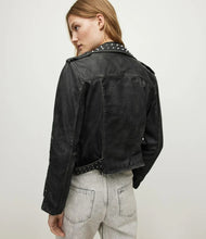 Load image into Gallery viewer, Women's Studded Leather Brando Jacket