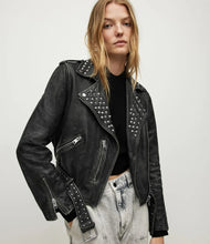 Load image into Gallery viewer, Women's Studded Leather Brando Jacket