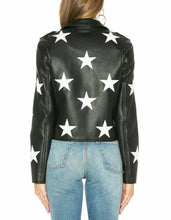 Load image into Gallery viewer, Women's Vintage Biker Unique Stars Motorcycle Jacket